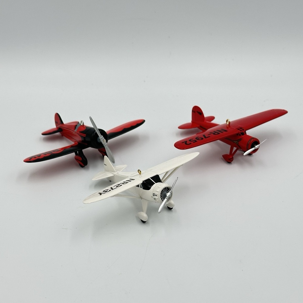 Lot 3 Hallmark Keepsake Sky's The Limit Airplane Ornaments 2014, 2016, 2017 - Picture 2 of 11